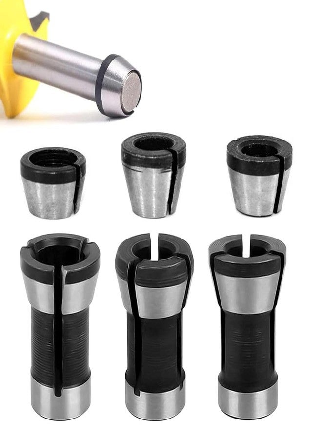 Serplex® Router Bit Collet Chucks Set, 3 Sizes (6mm, 1/4", 8mm), Precision Woodworking Tool for Carpenters, Heat-Treated Steel, Superior Clamping, Easy Install, Fits Milling Cutters - Image 1